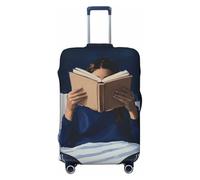 Coprimaterasso elastico da viaggio con donna che legge a letto, antipolvere, antigraffio, adatto per valigie da 56-61 cm