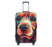 Coprimaterasso elastico da viaggio, con stampa di cucciolo di cocker spaniel, antigraffio, Nero , XL