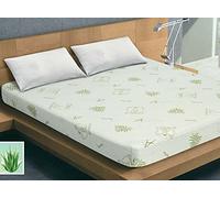 Coprimaterasso Elastico Jaquard o Federe Aloe Vera Antibatterico (2 Piazze 180x200)