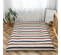 Coprimaterasso Futon con Cerniera,Fodera in Cotone 100% per Materasso Tradizionale Shikibuton Futon,Copertura Protettiva per Tappetino Tatami,Lavabile (Senza Materasso),Style1,Queen/150x200cm