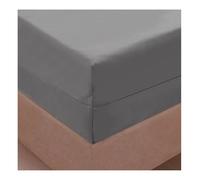 Coprimaterasso impermeabile completamente chiuso su 6 lati, con cerniera, antipolvere, per letto matrimoniale, matrimoniale, matrimoniale, queen size, king (grigio, 200 x 200 x 30 cm)