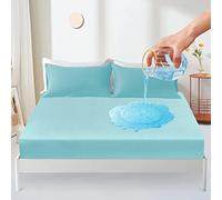 Coprimaterasso impermeabile lenzuolo con angoli 120x200cm, coprimaterasso traspirante protezione del materasso impermeabile lenzuola con angoli antiumidità - Ciano