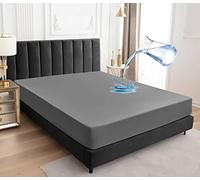 Coprimaterasso impermeabile lenzuolo con angoli 200x200cm, coprimaterasso traspirante protezione del materasso impermeabile lenzuola con angoli antiumidità - Grigio