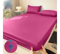 Coprimaterasso impermeabile, lenzuolo con angoli con fascia elastica, antiscivolo, regolabile, per letto matrimoniale, colore: porpora, 80 x 200 cm