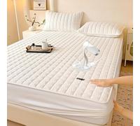 Coprimaterasso Impermeabile, Microfibra Protezione per Letto Salva Materasso, materasso trapuntato, aderenza perfetta, lavabile rivestimento con Fascia Elastica,Beige2,110x200cm