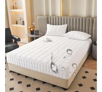 Coprimaterasso impermeabile Queen/King Size, 200 x 220 x 20 cm, con cerniera, con protezione su sei lati, morbido tessuto spazzolato, comodo coprimaterasso