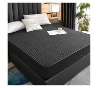 Coprimaterasso Impermeabile Safe Waterproof Mattress Cover Protector Soft Comfortable Breathable Printing Bedding Mattress Bed Cover Fitted Machine Washable ( Color : Black , Size : 160x200x30cm )