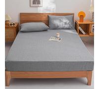 Coprimaterasso in 100% cotone con cerniera, 150 x 190+20 cm, lenzuolo con angoli personalizzati, morbido e antipolvere, rivestimento confortevole, coprimaterasso impermeabile per il massimo comfort