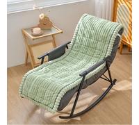 Coprimaterasso in Chenille per Sedia a Sdraio, Antiscivolo e Lavabile, Comodo Rivestimento con Elastico per Sedia a Dondolo e Ufficio, Balcone(Green,70 * 180cm/28 * 71in)