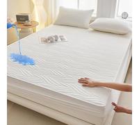 Coprimaterasso in cotone impermeabile, 90 x 200 cm, ultra morbido, trapuntato, con tasche profonde, comodo e ideale per alleviare le allergie e protezione dalle cimici dei letti