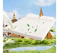 Coprimaterasso in lattice biologico, spesso e traspirante, per letto matrimoniale, per chi dorme di lato, in schiuma resistente per supporto suddiviso in zone e comfort naturale, per letto