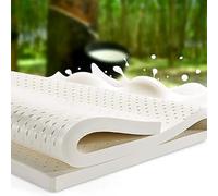 Coprimaterasso in lattice naturale al 100%, spessore 5 cm, comodo e traspirante, dimensioni letto matrimoniale 200 x 220 cm, supporto 95D per una qualità ottimale del sonno