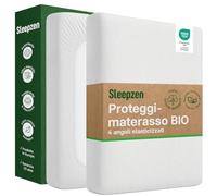 Coprimaterasso Matrimoniale 180x200 cm in Cotone Biologico - Certificato Oeko-TEX®, 100% cotone naturale in pile sano e silenzioso - non impermeabile - Made in EU - Lenzuola