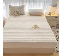 Coprimaterasso Matrimoniale, Cotone Top Proteggi Materasso, Angoli Super Elastici Fino a 5-30 cm, Lavabile in Lavatrice,Bianca,200x220cm