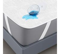 Coprimaterasso Matrimoniale Impermeabile 150x190 cm Lenzuolo in Cotone Terry Cerata per Letto Traversa Lettino Protezione Traspirante Antiacaro Anallergico Lavabile in Lavatrice con 4 Elastici