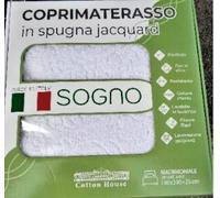 Coprimaterasso matrimoniale in spugna jacquard puro cotone 100% con angoli