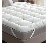 Coprimaterasso morbidissimo per letto matrimoniale in viscosa di bambù per alleviare il dolore alla schiena, naturalmente rinfrescante per chi dorme al caldo, lavabile in lavatrice