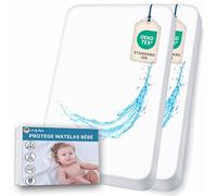 Coprimaterasso Next to Me Salvapipì Impermeabile per Culle - Compatible Kinderkraft Neste Up - Certificato Oeko-Tex senza trattamenti chimici (55 x 90 cm (2 pezzi))
