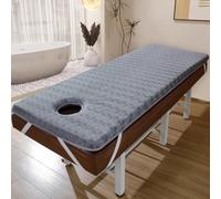 Coprimaterasso per Lettino da Massaggio in Memory Foam, con Foro per Il Viso, Elastici e Fondo Antiscivolo, Cuscino per Letti, Lenzuolo, 6 cm Grigio, 80 * 190 cm S
