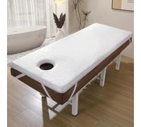 Coprimaterasso per Lettino da Massaggio in Memory Foam, con Foro per Il Viso, Elastici e Fondo Antiscivolo, Cuscino per Letti, Lenzuolo, 5 cm Bianco, 80 * 190 cm S