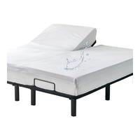 Coprimaterasso per letto king size, regolabile, flessibile, impermeabile, ultra morbido, in viscosa, realizzato in bambù, silenzioso, 32-34 cm, diviso dalla testa