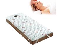 Coprimaterasso per letto spa, con memory foam antiscivolo, design a testa rotonda, foro per respiro per ciglia e tavoli, cuscino per letto di bellezza per un maggiore comfort e sostegno, 70 x 190 cm,