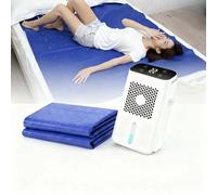Coprimaterasso Refrigerato ad Acqua con Dispositivo di Raffreddamento, Materassino Elettrico 12V, Refrigeratore Letto Portatile per Singolo e Matrimoniale, Sollievo Sudorazione Notturna, Blu(70*160cm)