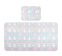 Coprimaterasso rinfrescante per bambini, 71,1 x 132,1 cm, riutilizzabile, imbottitura per culla, per bambini, castello, principessa, cartone animato
