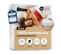 Coprimaterasso Singolo 80x200cm | Impermeabile e Silenzioso | 4 Angoli Elasticizzati | Cotone Assorbente e Anallergico | Antiacaro | Per Materassi Fino a 40 cm | OEKO-TEX | Ôhm