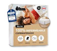 Coprimaterasso Singolo 90x190cm | Impermeabile e Silenzioso | Forma Telo con Fascia 40 cm | Cotone Assorbente e Anallergico | Trattamento Antiacaro | OEKO-TEX | Ôhm