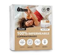 Coprimaterasso Singolo 90x200 cm | Lenzuolo Impermeabile e Impercettibile | Con Angoli | Cotone Assorbente Anallergico, Trattamento Antiacaro | Per Materassi Fino A 40 cm | Oeko-TEX | Ôhm