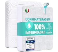 Coprimaterasso Singolo Impermeabile 90x190 cm Lenzuolo con Angoli Bianco in Coto