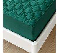 Coprimaterasso trapuntato impermeabile per letto singolo, in microfibra trapuntata, per letto singolo, coprimaterasso extra profondo 35 cm, colore: verde lago…