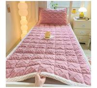 Coprimaterasso Trapuntato Matrimoniale,Traspirante Singolo Copri Materasso,Resistente Elastico Tutto Intorno per Matrimoniale/Singolo materassi Fino a 20 cm,Rosa,200x220cm/79x87in