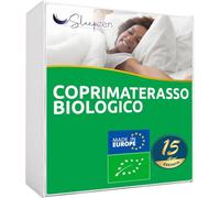 Coprimaterasso una Piazza e Mezza 120x200 cm in Cotone Biologico - Certificato Oeko-TEX®, 100% cotone naturale in pile sano e silenzioso - non impermeabile - Made in EU - Lenzuola
