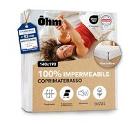 Coprimaterasso Una Piazza e Mezza 140x190cm | Impermeabile e Silenzioso | Forma Telo con Fascia 40 cm | Cotone Assorbente e Anallergico | Trattamento Antiacaro | OEKO-TEX | Ôhm