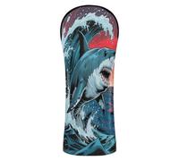 Coprimazza da golf con motivo squalo arrabbiato con etichetta numerata, progettata per adattarsi a tutti i tipi di legni e conducenti di golf, da uomo