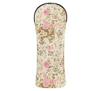 Coprimazza da golf con targhette numerate per legni e conducenti, in lamina di oro rosa, stampa leopardata, le loro forme si fondono perfettamente l'una nell'altra