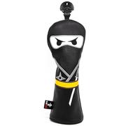 Coprimazza per mazze da golf in legno, design ninja, chiusura magnetica, elegante ricamo in pelle di alta qualità, driver fairway in legno ibrido, copertura per putter, 3 pezzi