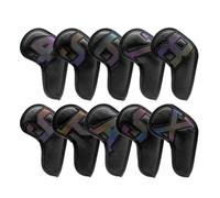 Coprimazze Da Golf Copri-testa for mazze da golf in ferro, set di copri-testa adatti a tutti i wedge in, numeri grandi, collo lungo, nero/bianco, pu, 10 pezzi/confezione
