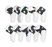 Coprimazze Da Golf Copri-testa for mazze da golf in ferro, set di copri-testa adatti a tutti i wedge in, numeri grandi, collo lungo, nero/bianco, pu, 10 pezzi/confezione