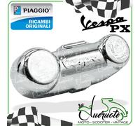 COPRIMOLLEGGIO FORCELLA COPERCHIO LOGO CROMATO PER VESPA PX 125 150 200 PIAGGIO
