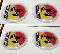 COPRIMOZZI ADESIVO STICKERS CERCHI IN LEGA 3D X 4 5 cm ABARTH FIAT BRAVO PANDA