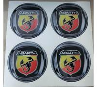 COPRIMOZZI BORCHIE 3D 3M RESINA X 4 PZ 50 mm ABARTH FIAT 500 PUNTO BRAVO PANDA