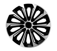 Coprimozzi copricerchi 15 pollici set completo universale 4 pezzi argento nero