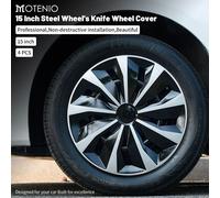 Coprimozzi in plastica da 15 pollici nero/argento per ruote in acciaio Coprimozzo completo per Toyota Volkswagen Chevy Chevrolet Honda Mazda Ford