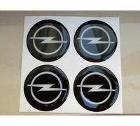 COPRIMOZZI KIT ADESIVO STICKERS 3D X 4 PZ 60 mm OPEL NERO GT ASTRA OPC INSIGNIA