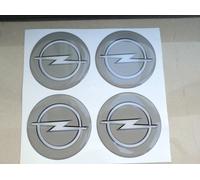 COPRIMOZZI KIT ADESIVO STICKERS 3D X4 PZ 60 mm OPEL GRIGIO GT ASTRA OPC INSIGNIA