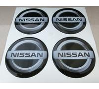 COPRIMOZZI KIT CAP CAPS CENTER 3D X4 PEZZI 5 cm NISSAN EVALIA 370Z JUKE NERO