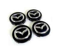 Coprimozzi per cerchi Mazda da 56 mm neri e cromati, 4 pezzi
